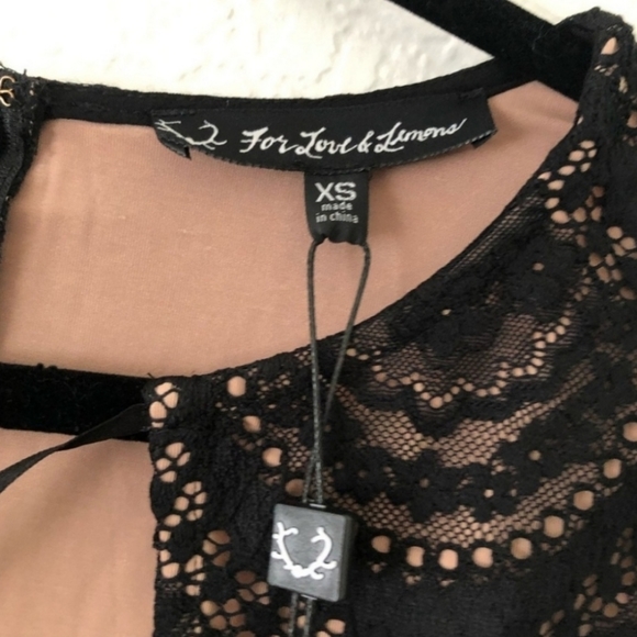 For Love & Lemons Black Rosalita Mini Lace Dress - Picture 2 of 7